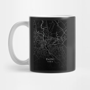 Delhi India City Map dark Mug